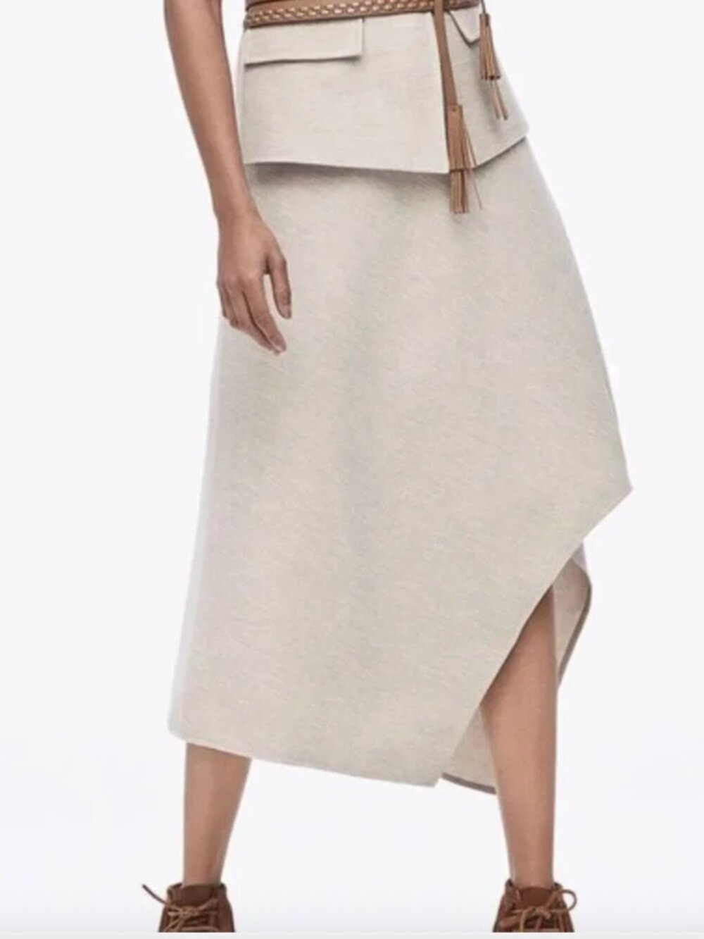 BCBG Linen Asymmetrical Skirt